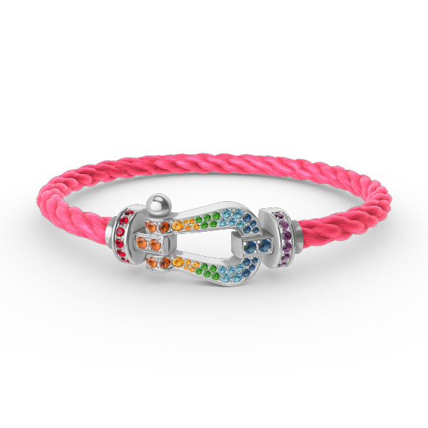 [LUXORA]FORC LARGE HORSESHOE  COLORED DIAMOND BRACELET SILVER