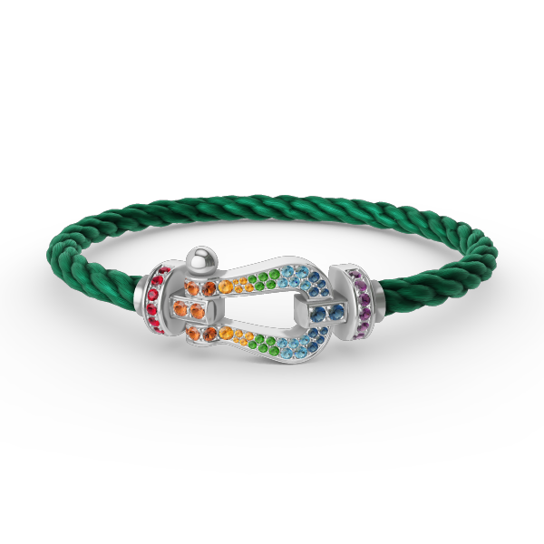 [LUXORA]FORC LARGE HORSESHOE  COLORED DIAMOND BRACELET SILVER