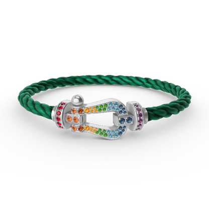 [LUXORA]FORC LARGE HORSESHOE  COLORED DIAMOND BRACELET SILVER