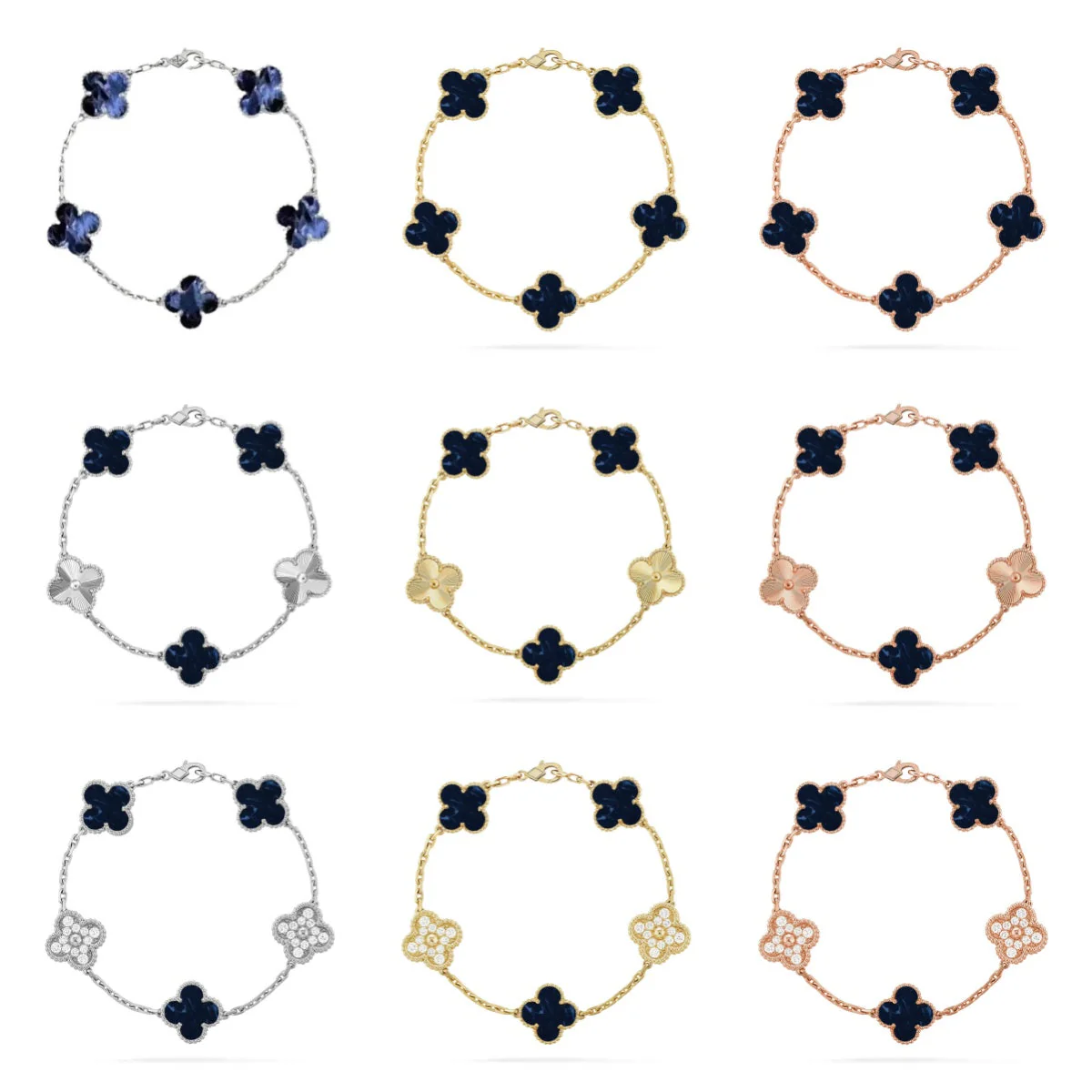[LUXORA]CLOVER 5 MOTIF PIETERSITE BRACELET COLLECTION