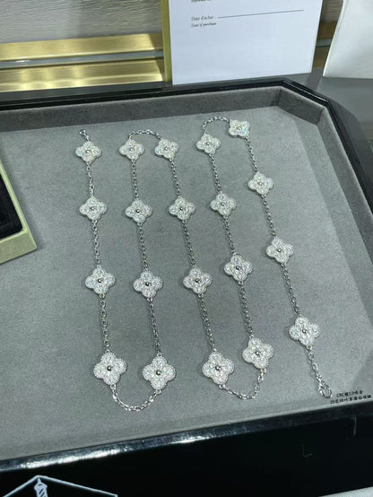 [LUXORA]CLOVER 20 MOTIFS FULL-DIAMOND NECKLACE