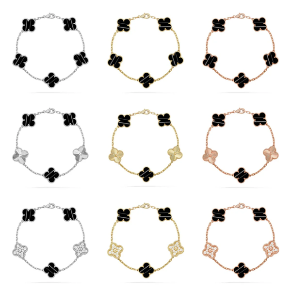 [LUXORA] CLOVER 5 MOTIF PULSAR STONE BRACELET COLLECTION