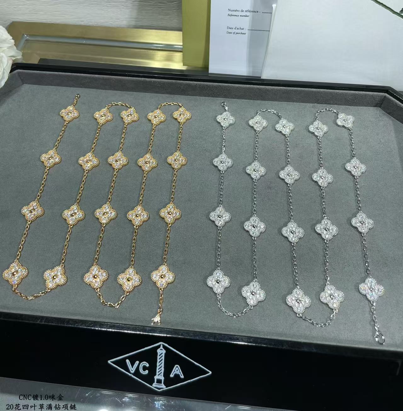 [LUXORA]CLOVER 20 MOTIFS FULL-DIAMOND NECKLACE