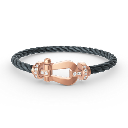 [LUXORA]FORCE LARGE HORSESHOE HALF DIAMOND BRACELET ROSE GOLD