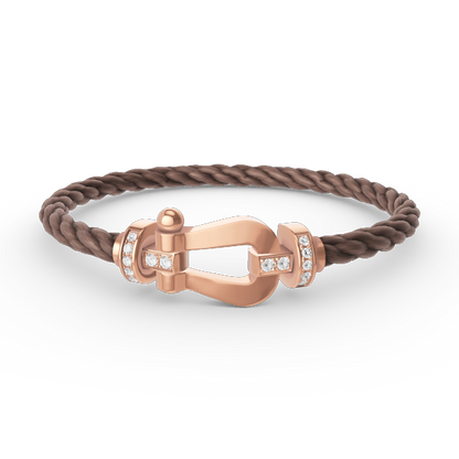 [LUXORA]FORCE LARGE HORSESHOE HALF DIAMOND BRACELET ROSE GOLD