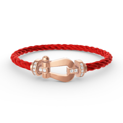 [LUXORA]FORCE LARGE HORSESHOE HALF DIAMOND BRACELET ROSE GOLD