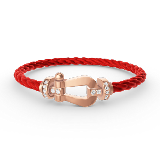 [LUXORA]FORCE LARGE HORSESHOE HALF DIAMOND BRACELET ROSE GOLD