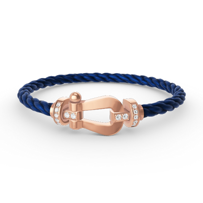 [LUXORA]FORCE LARGE HORSESHOE HALF DIAMOND BRACELET ROSE GOLD