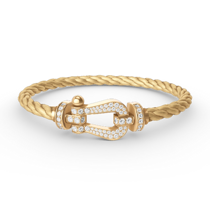 [LUXORA]FORCE LARGE HORSESHOE FULL DIAMOND BRACELET GOLD
