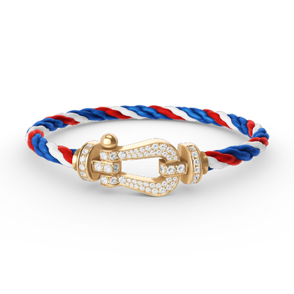 [LUXORA]FORCE LARGE HORSESHOE FULL DIAMOND BRACELET GOLD