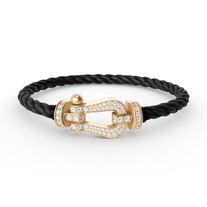[LUXORA]FORCE LARGE HORSESHOE FULL DIAMOND BRACELET GOLD