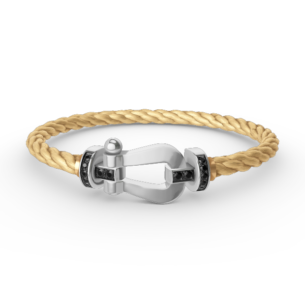 [LUXORA]FORCE LARGE HORSESHOE BLACK DIAMOND BRACELET SILVER