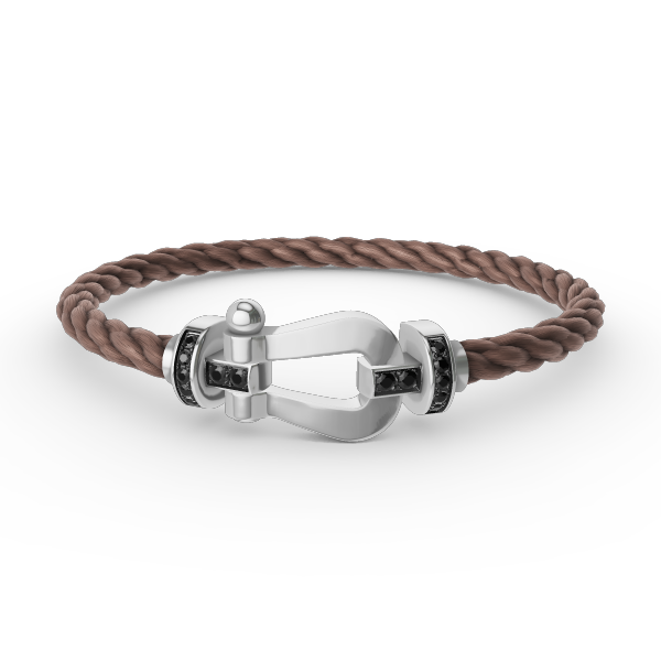 [LUXORA]FORCE LARGE HORSESHOE BLACK DIAMOND BRACELET SILVER