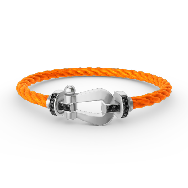 [LUXORA]FORCE LARGE HORSESHOE BLACK DIAMOND BRACELET SILVER