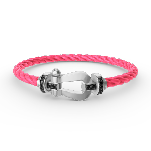 [LUXORA]FORCE LARGE HORSESHOE BLACK DIAMOND BRACELET SILVER