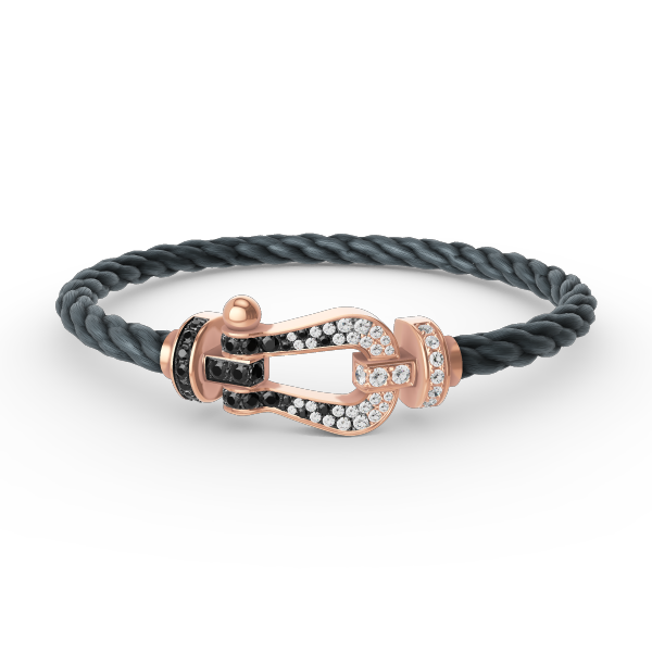 [LUXORA]FORCE LARGE HORSESHOE BLACK WHITE DIAMOND BRACELET ROSE GOLD
