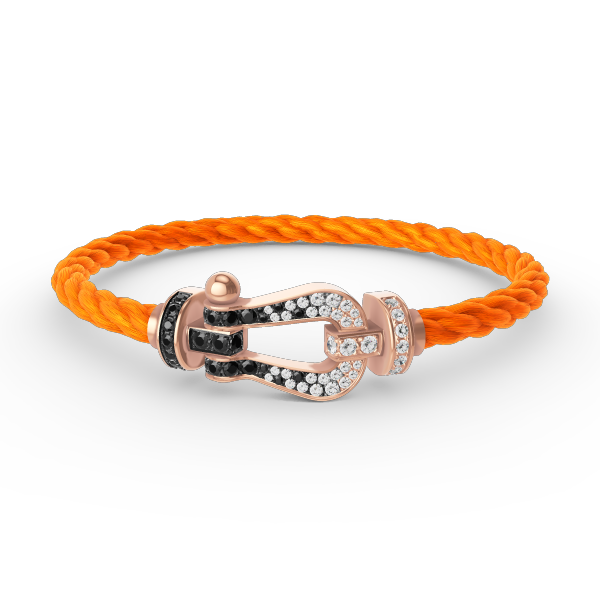 [LUXORA]FORCE LARGE HORSESHOE BLACK WHITE DIAMOND BRACELET ROSE GOLD