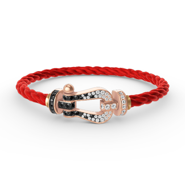 [LUXORA]FORCE LARGE HORSESHOE BLACK WHITE DIAMOND BRACELET ROSE GOLD