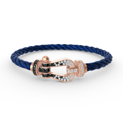 [LUXORA]FORCE LARGE HORSESHOE BLACK WHITE DIAMOND BRACELET ROSE GOLD