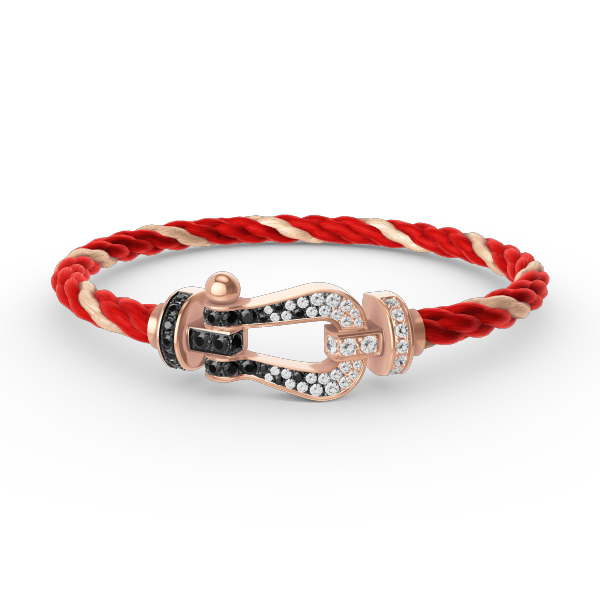 [LUXORA]FORCE LARGE HORSESHOE BLACK WHITE DIAMOND BRACELET ROSE GOLD