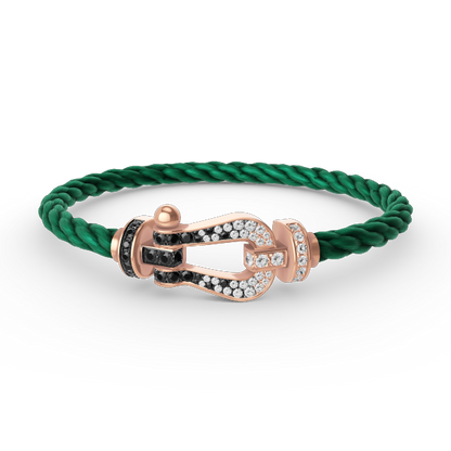 [LUXORA]FORCE LARGE HORSESHOE BLACK WHITE DIAMOND BRACELET ROSE GOLD