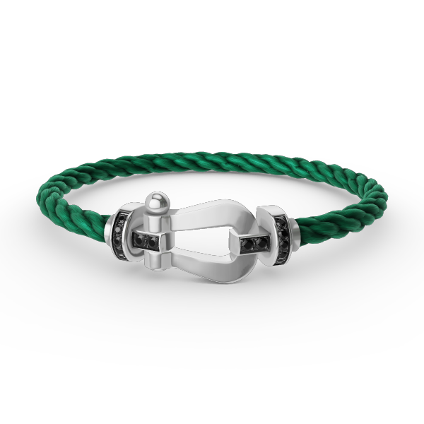 [LUXORA]FORCE LARGE HORSESHOE BLACK DIAMOND BRACELET SILVER