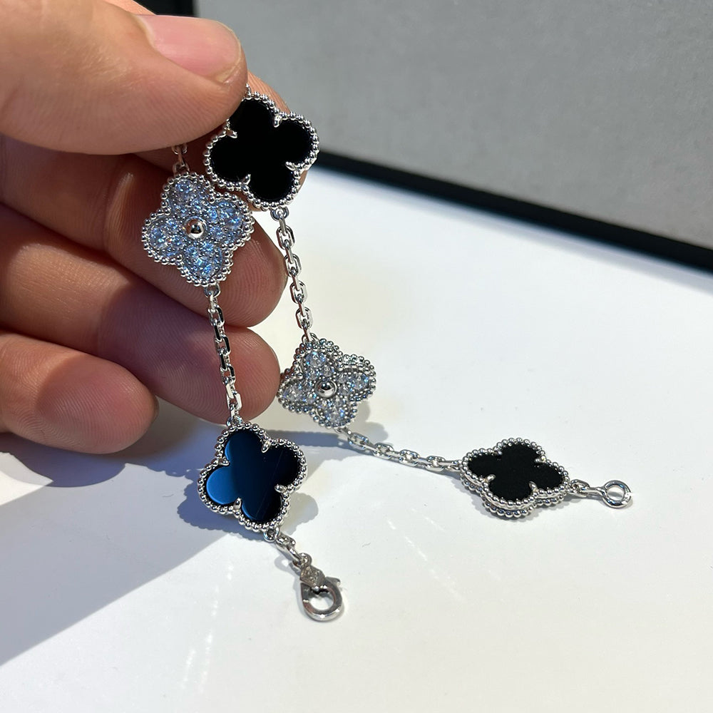 [LUXORA] CLOVER 5 MOTIF ONYXS BRACELET COLLECTION