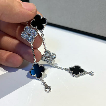 [LUXORA] CLOVER 5 MOTIF ONYXS BRACELET COLLECTION