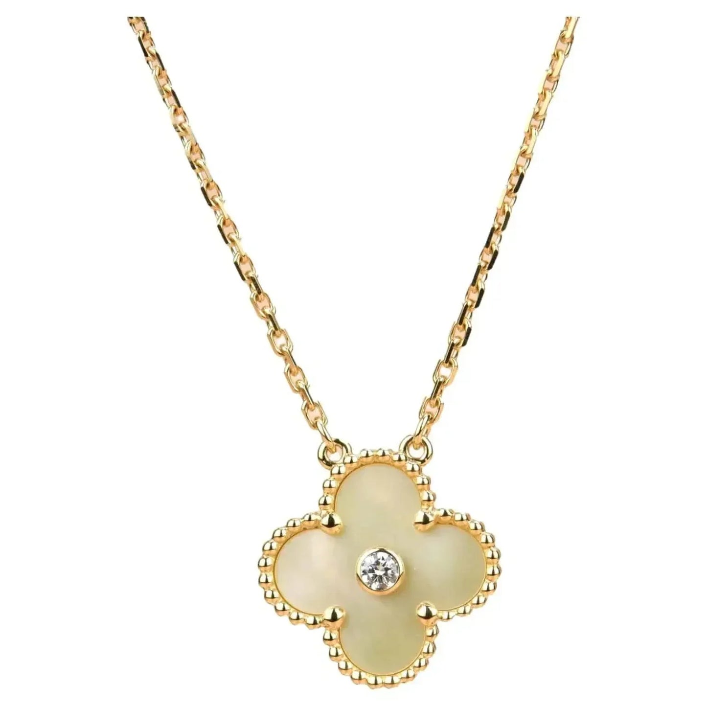 [LUXORA]CLOVER 15MM DIAMOND GOLD MOTHER OF PEARL NECKLACE