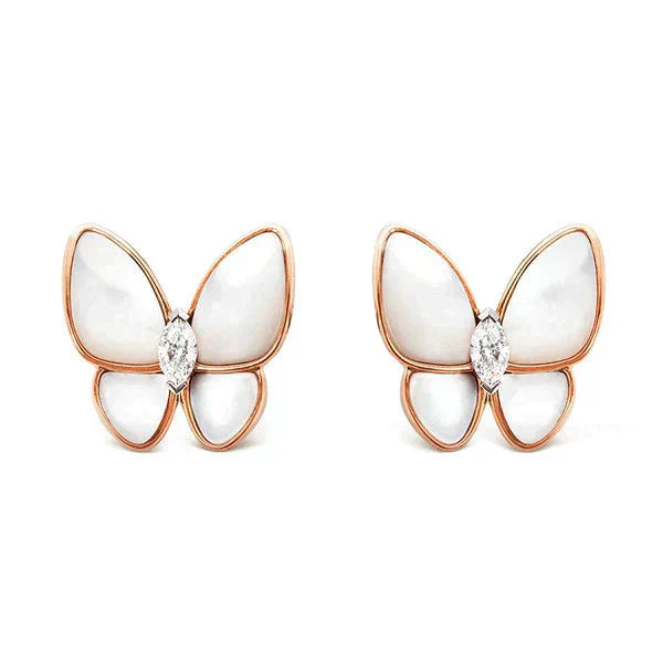 [LUXORA]BUTTERFLY MOP DIAMOND EARRINGS