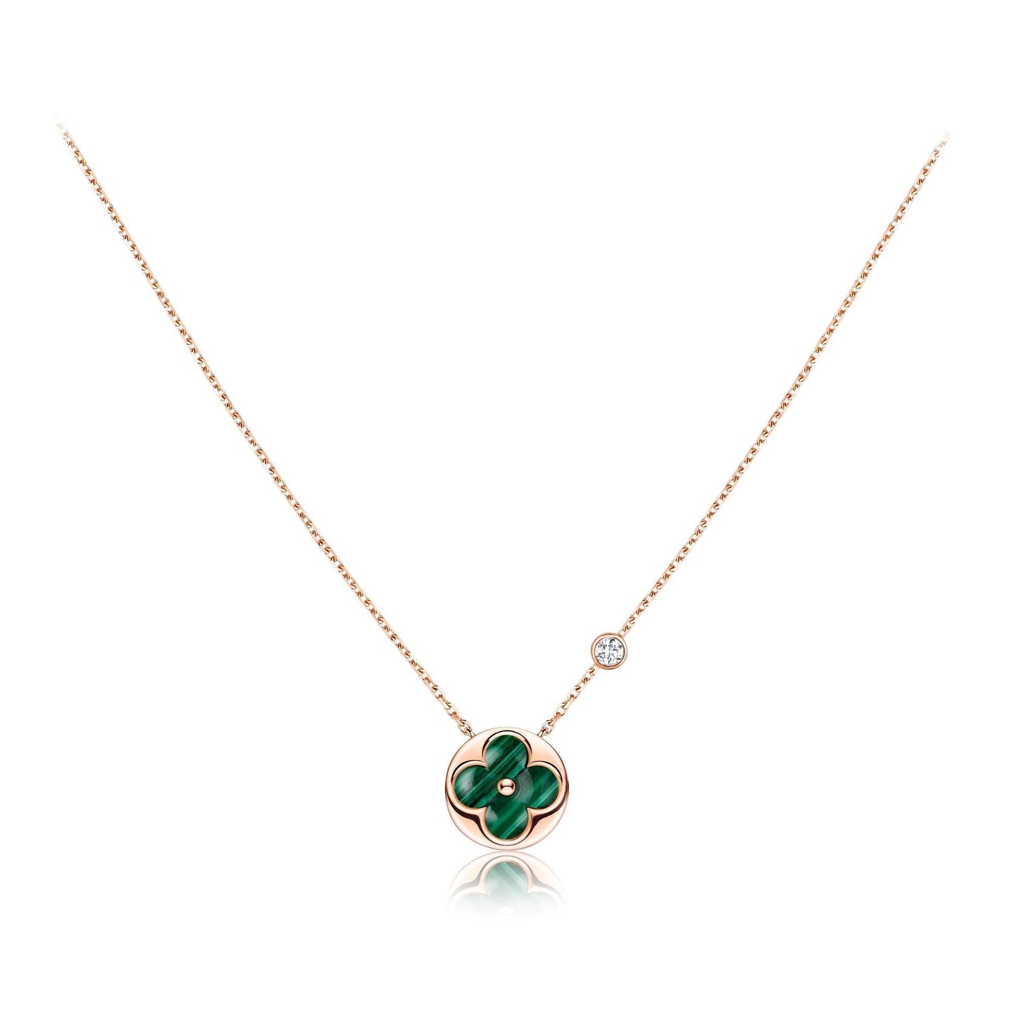 [LUXORA]SUN PEDANT PINK GOLD 1 DIAMOND NECKLACE