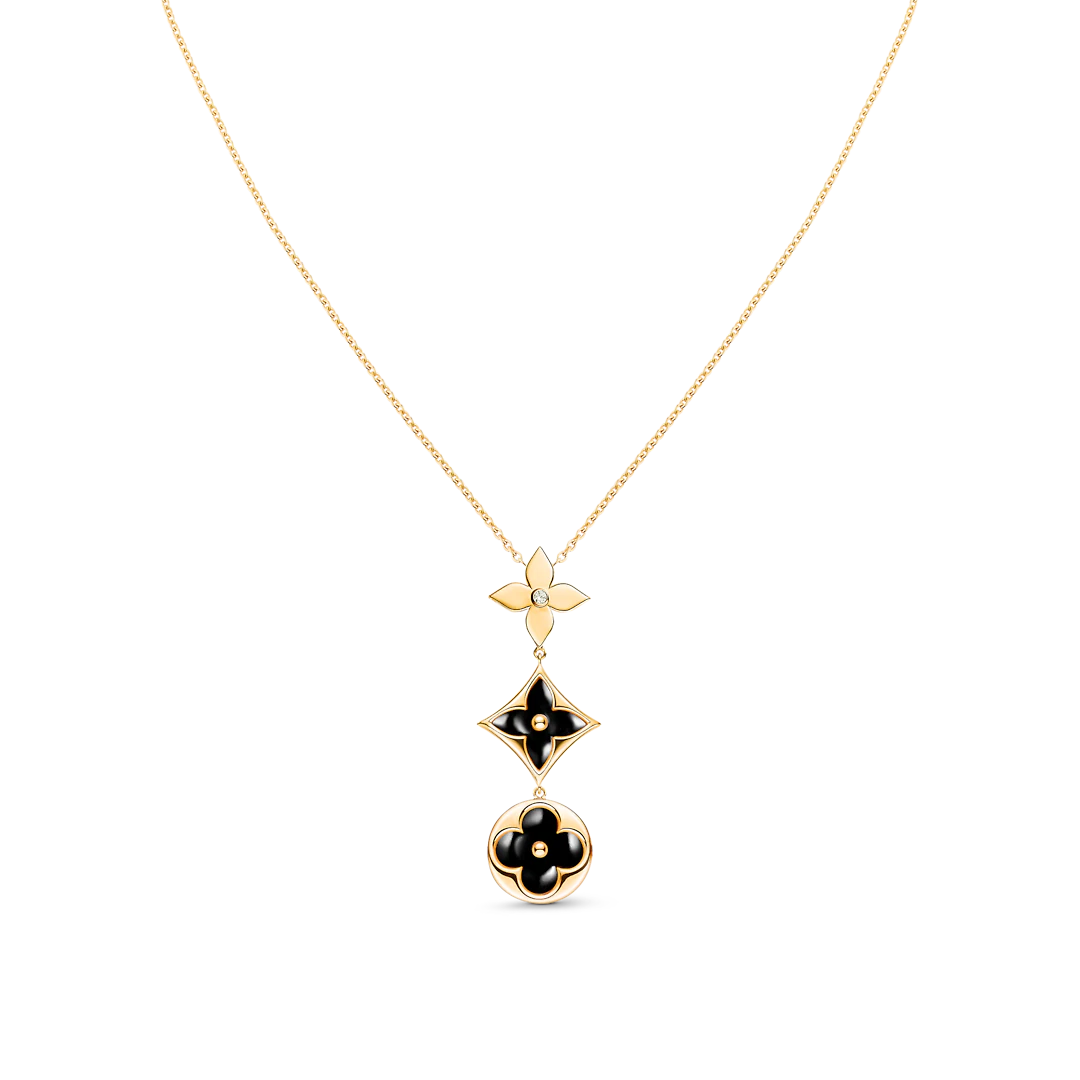 [LUXORA]STAR AND SUN ONYX PINK GOLD NECKLACE