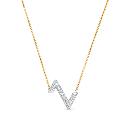 [LUXORA]VOLT SILVER DIAMOND PEDANT NECKLACE