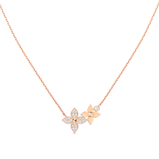 [LUXORA]STAR BLOSSOM NECKLACE PINK GOLD DIAMONDS