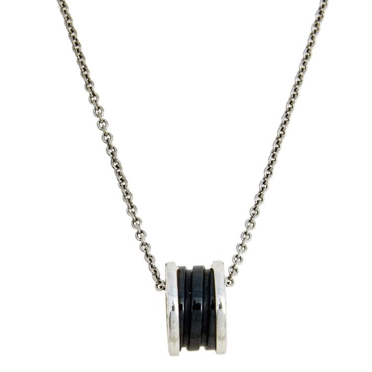 [LUXORA]ZERO 1 BLACK CERAMIC SILVER NECKLACE