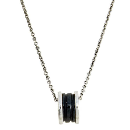 [LUXORA]ZERO 1 BLACK CERAMIC SILVER NECKLACE