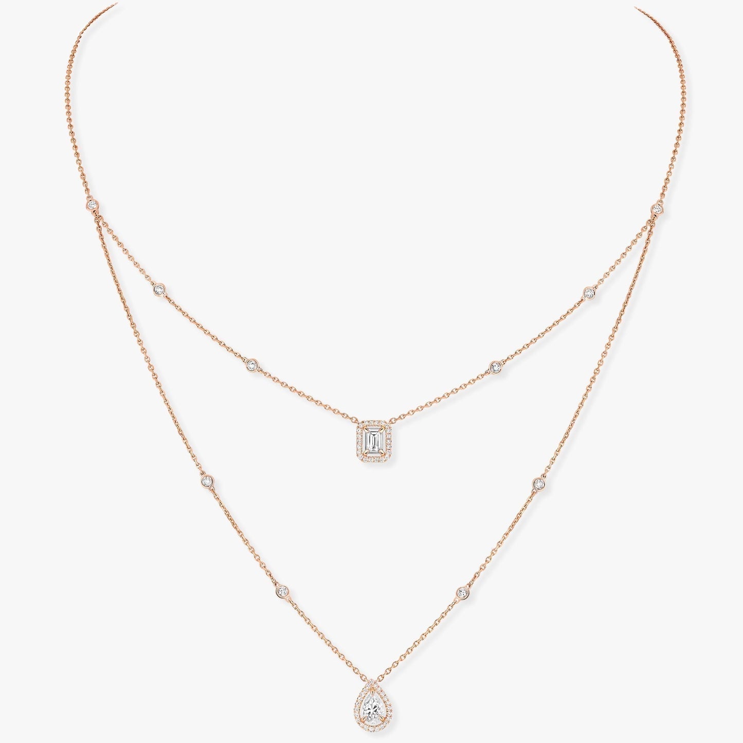 [LUXORA]MY TWIN 2 ROW DIAMOND NECKLACE