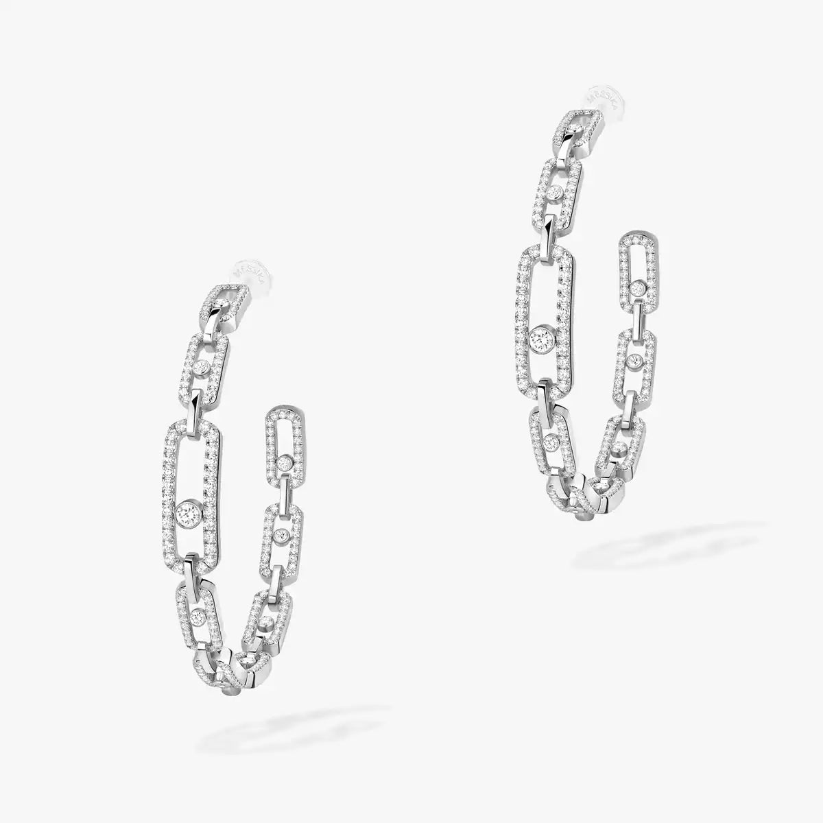 [[LUXORA]Move Link Diamond Hoop Earrings