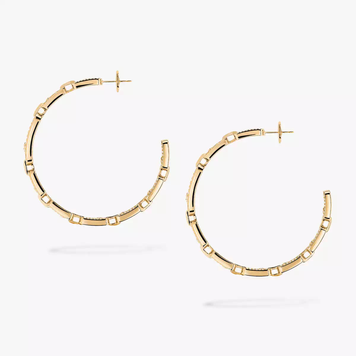 [[LUXORA]Move Link Diamond Hoop Earrings