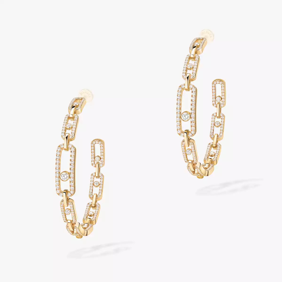 [[LUXORA]Move Link Diamond Hoop Earrings
