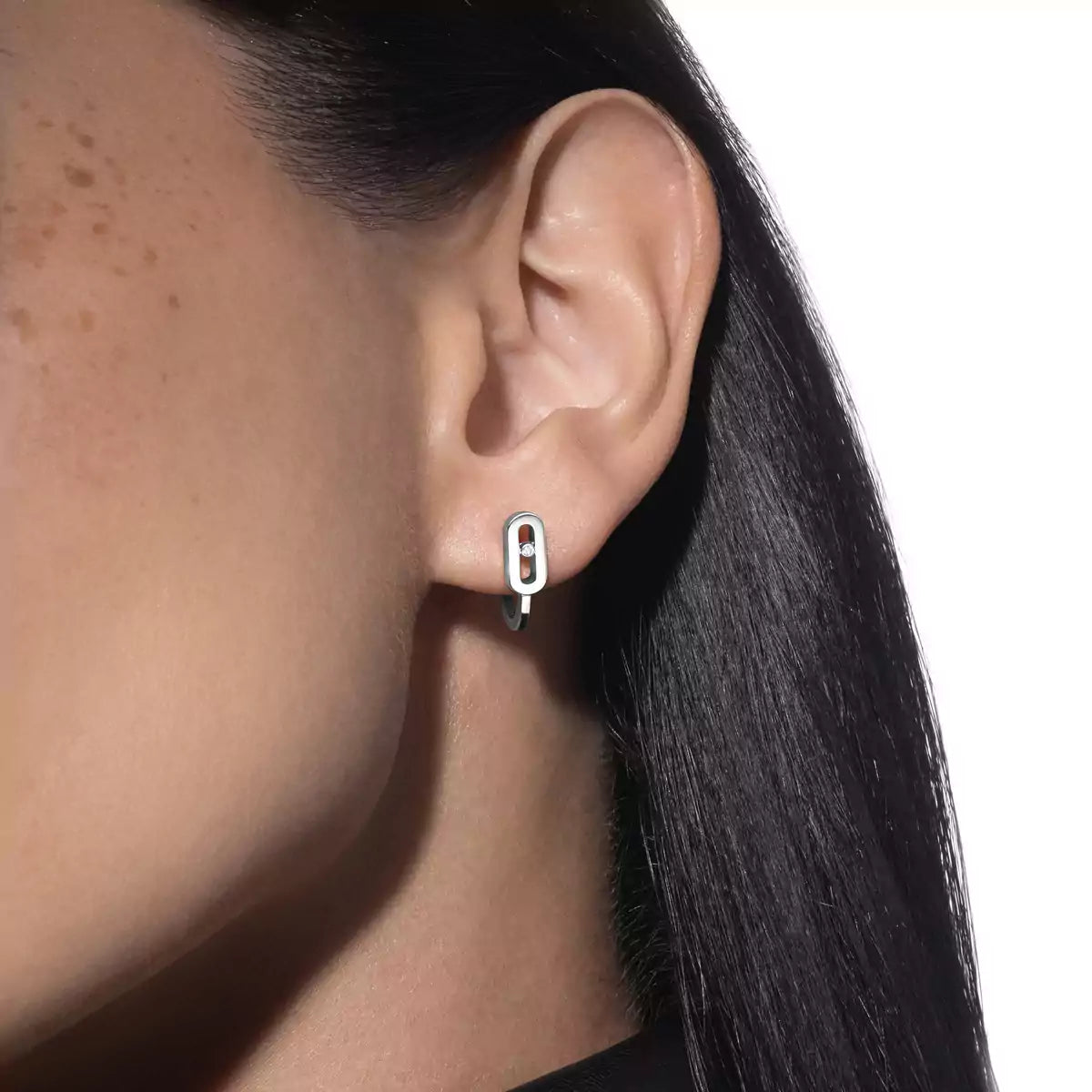 [LUXORA]Diamond Mini Hoop Earrings Move Classique