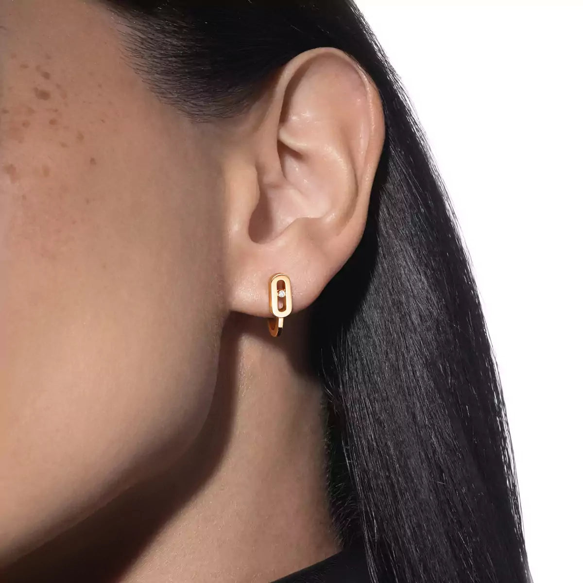 [LUXORA]Diamond Mini Hoop Earrings Move Classique