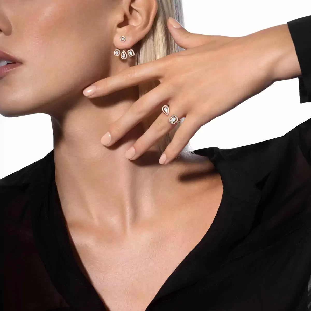 [LUXORA] My Twin Trio  Diamond Earrings