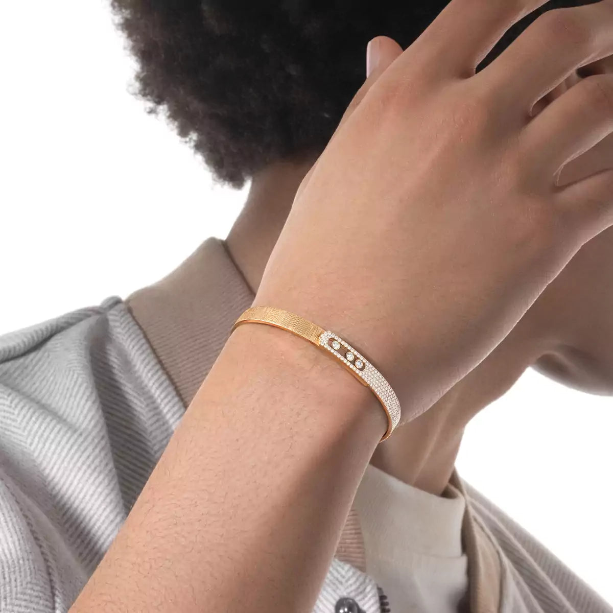 [LUXORA]Move Noa Ciselé half pavé bangle