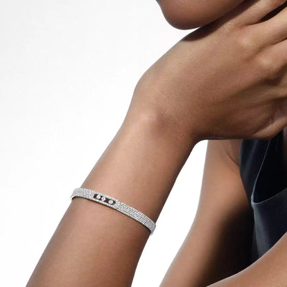 [LUXORA]Move Noa Full Pavé Diamond Bangle Bracelet