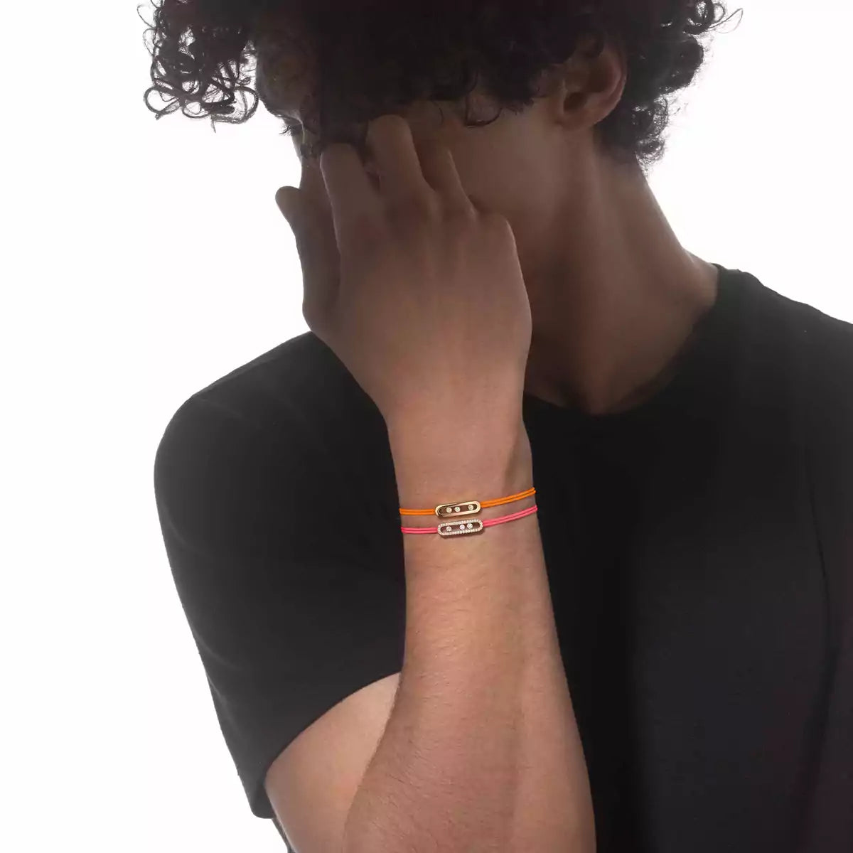 [LUXORA]Messika Care(s) pink cord pavé bracelet