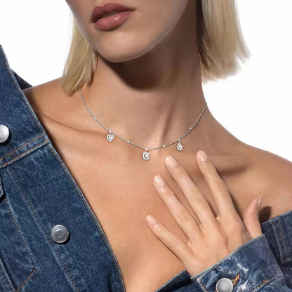 [LUXORA]My Twin Diamond Necklace in Silver