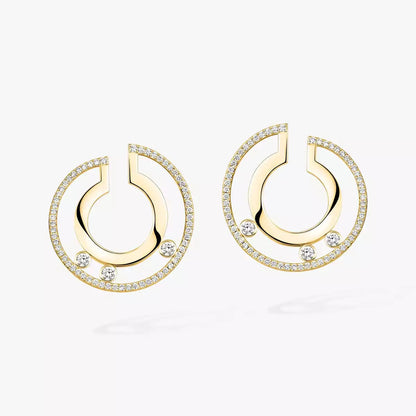 [LUXORA]Move Romane Small Diamond Hoop Earrings