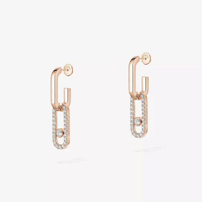 [LUXORA]Move Link Diamond Earrings