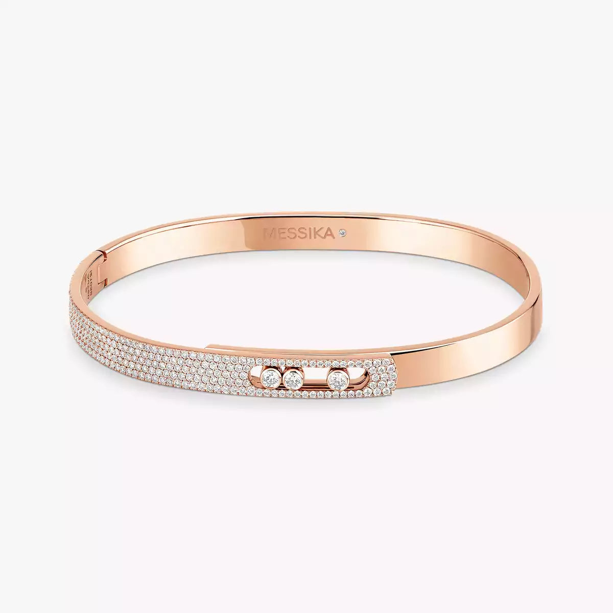 [LUXORA]Move Noa Rose Gold Pavé Diamond Bangle Bracelet